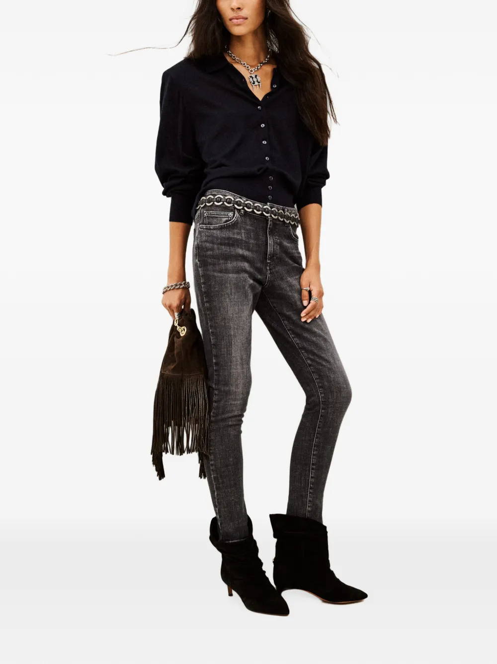 Ba&Sh Niko skinny jeans met vervaagd effect Grijs