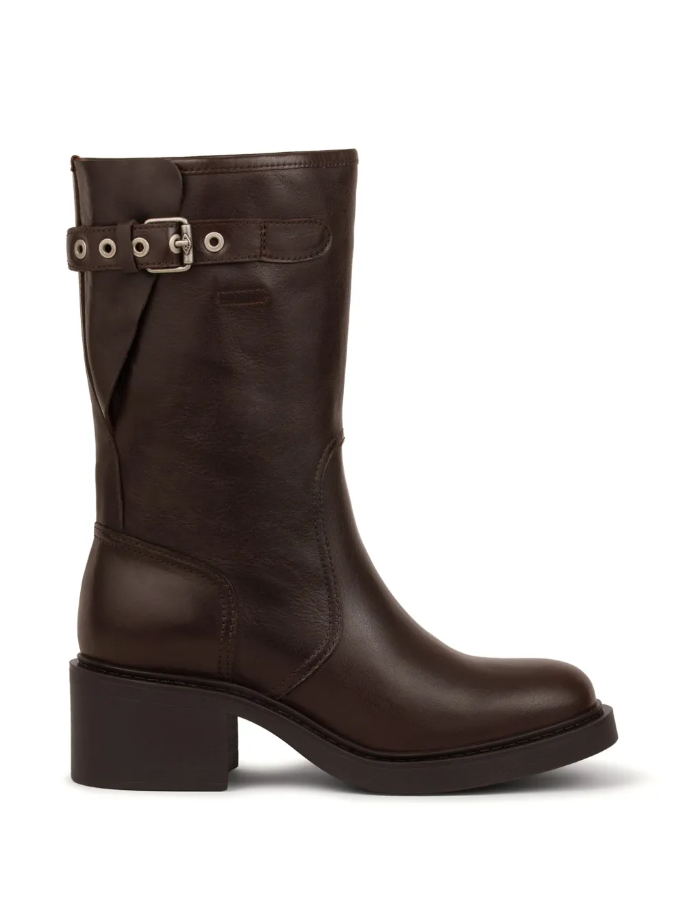 Ba&Sh Cameron buckle-detail biker boots in Brown
