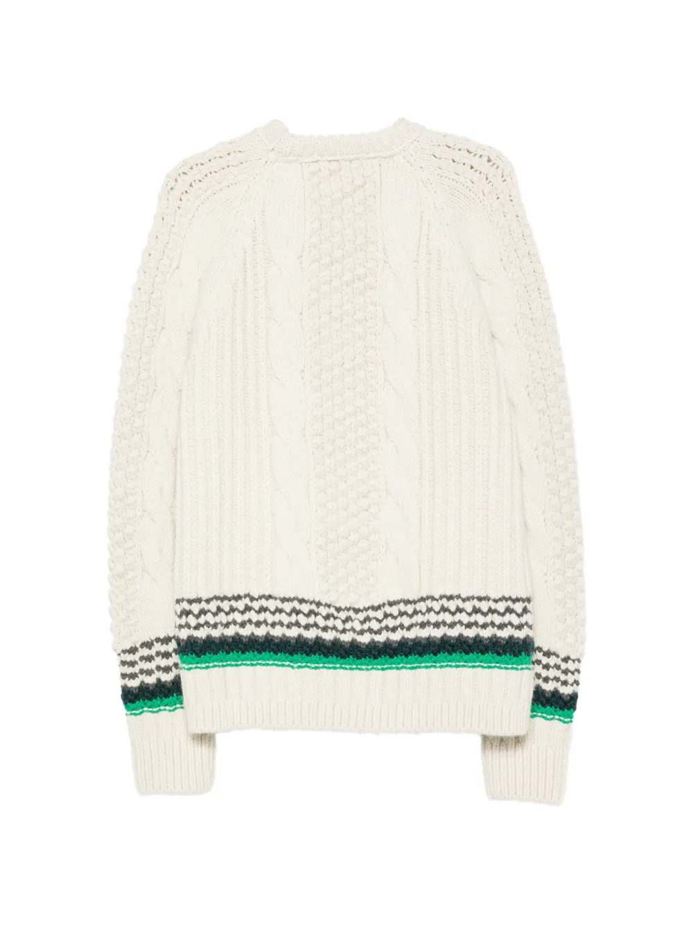 Lacoste cable-knit logo-embroidered sweater Beige
