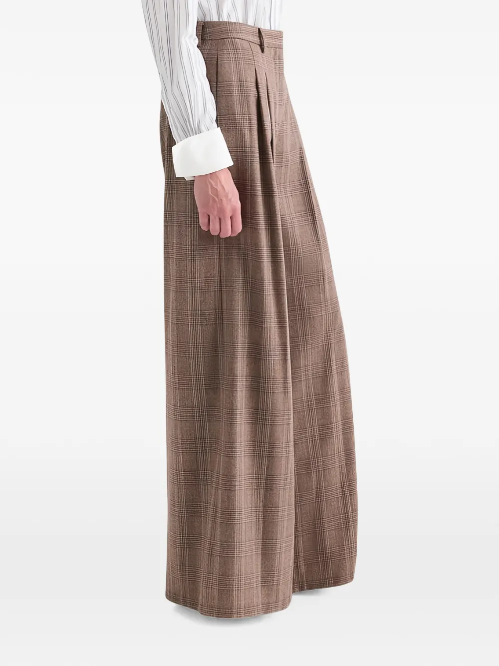 TWP Avery geruite wollen pantalon Bruin