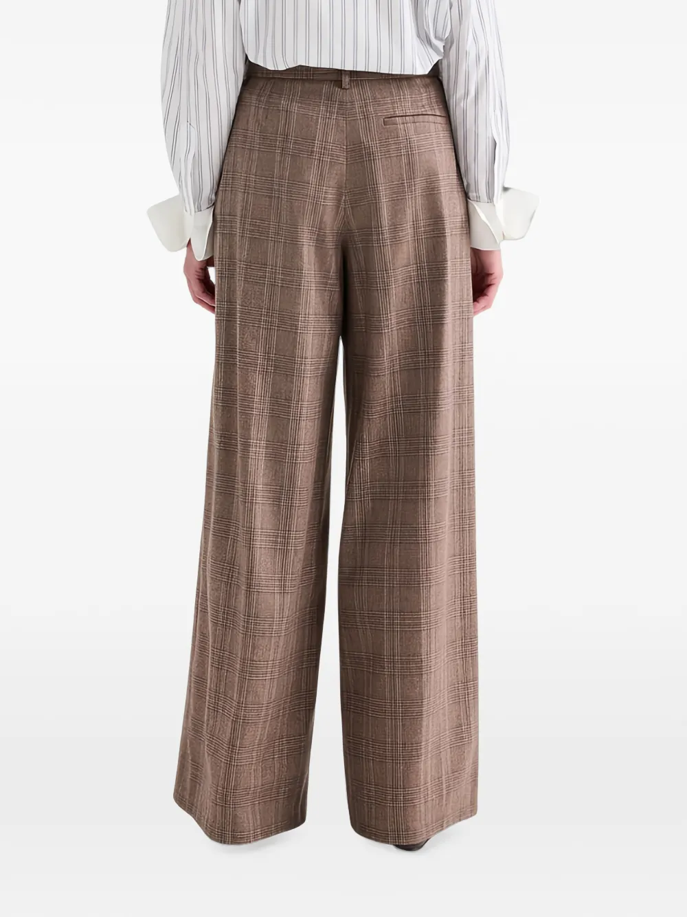 TWP Avery geruite wollen pantalon Bruin