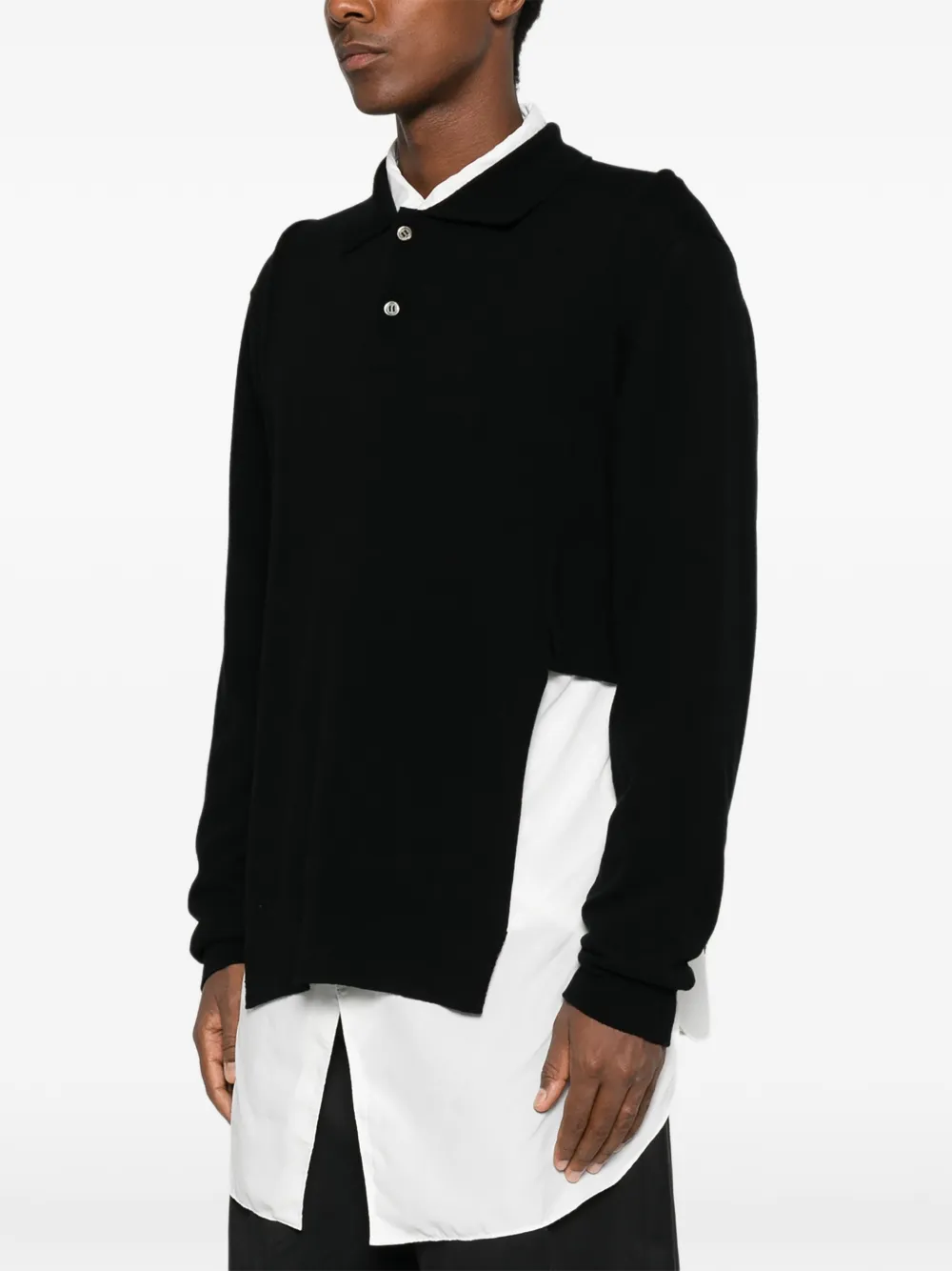 Comme des Garçons Homme Plus Gelaagde trui met lange mouwen Zwart