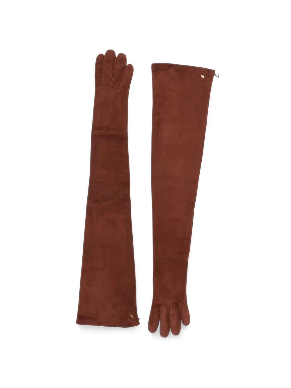 Max Mara logo-plaque long gloves – Brown