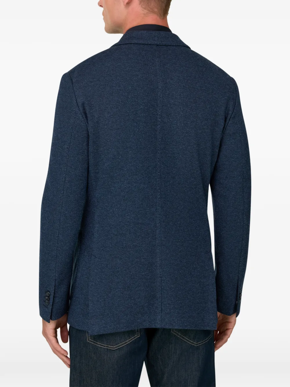 Boggi Milano B-jersey van katoenblend met structuur Blauw