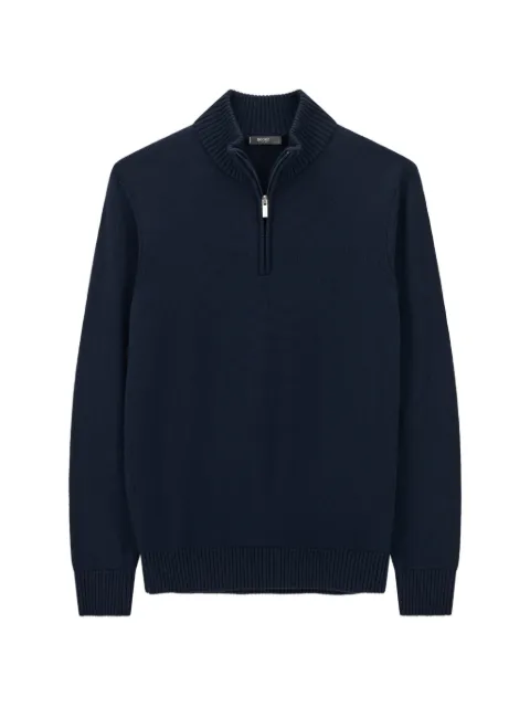 Boggi Milano Pullover mit kurzem Reißverschluss aus superfeiner Merinowolle