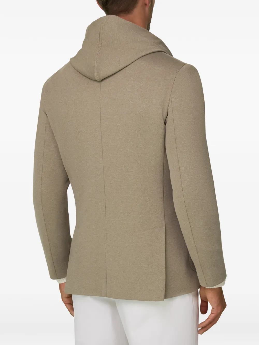 Boggi Milano Madison sweater blazer van katoenen blend B jersey Beige