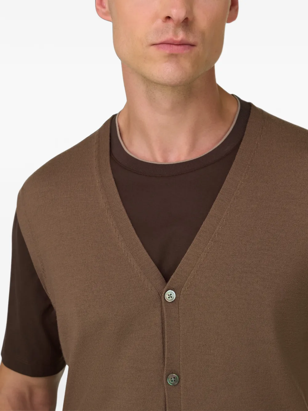 Boggi Milano Gilet van merinowol Bruin