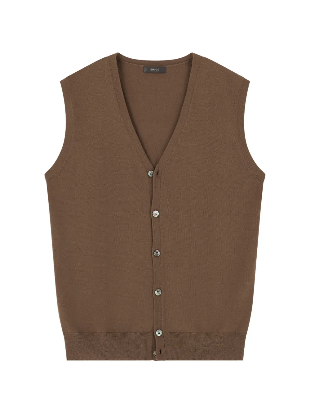 Boggi Milano waistcoat in extrafine merino wool - Brown