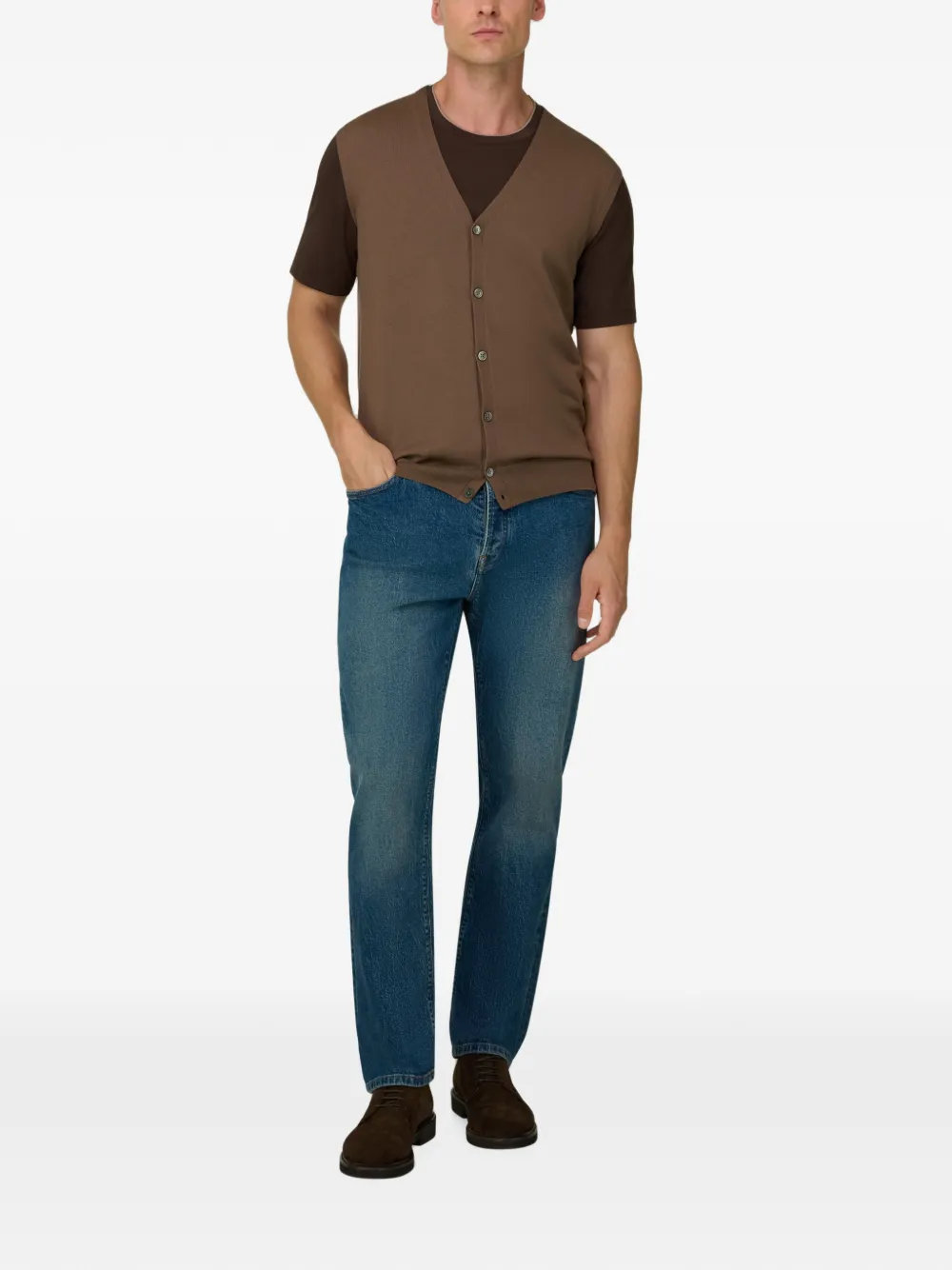 Boggi Milano Gilet van merinowol Bruin