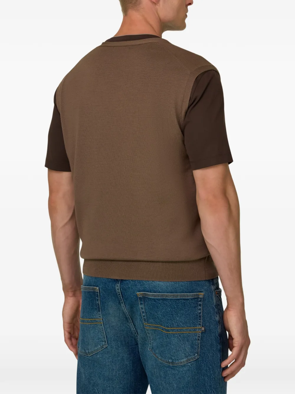 Boggi Milano Gilet van merinowol Bruin
