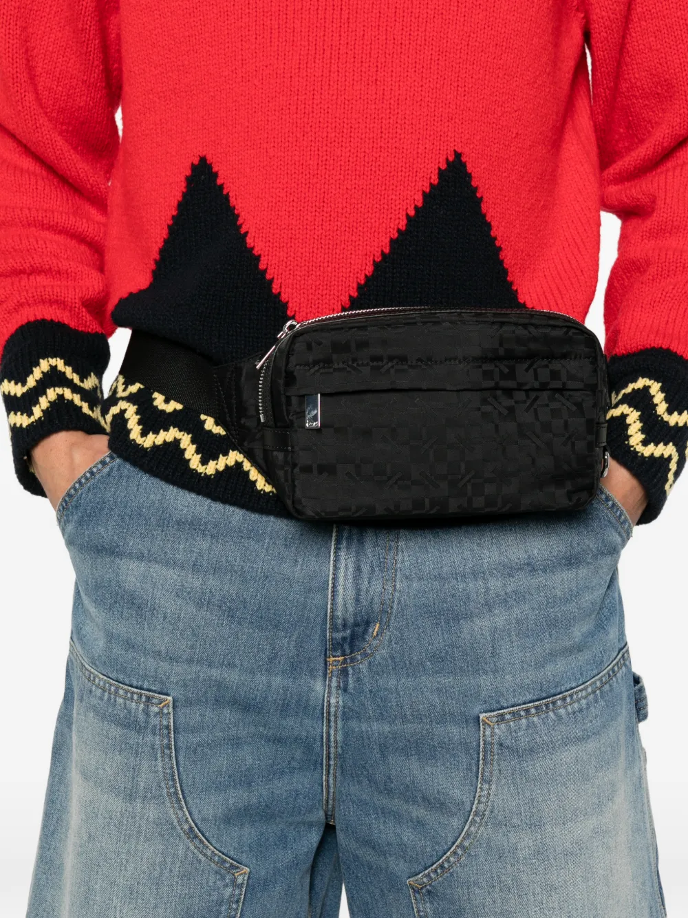 Kenzo logo-jacquard belt bag Zwart