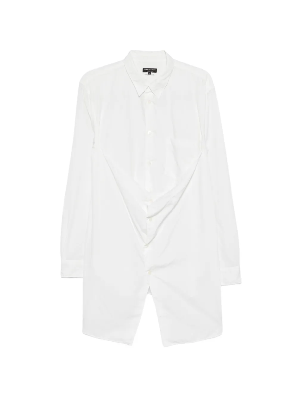 Comme des Garçons Homme Plus Blouse met gedrapeerd detail en striksluiting Wit