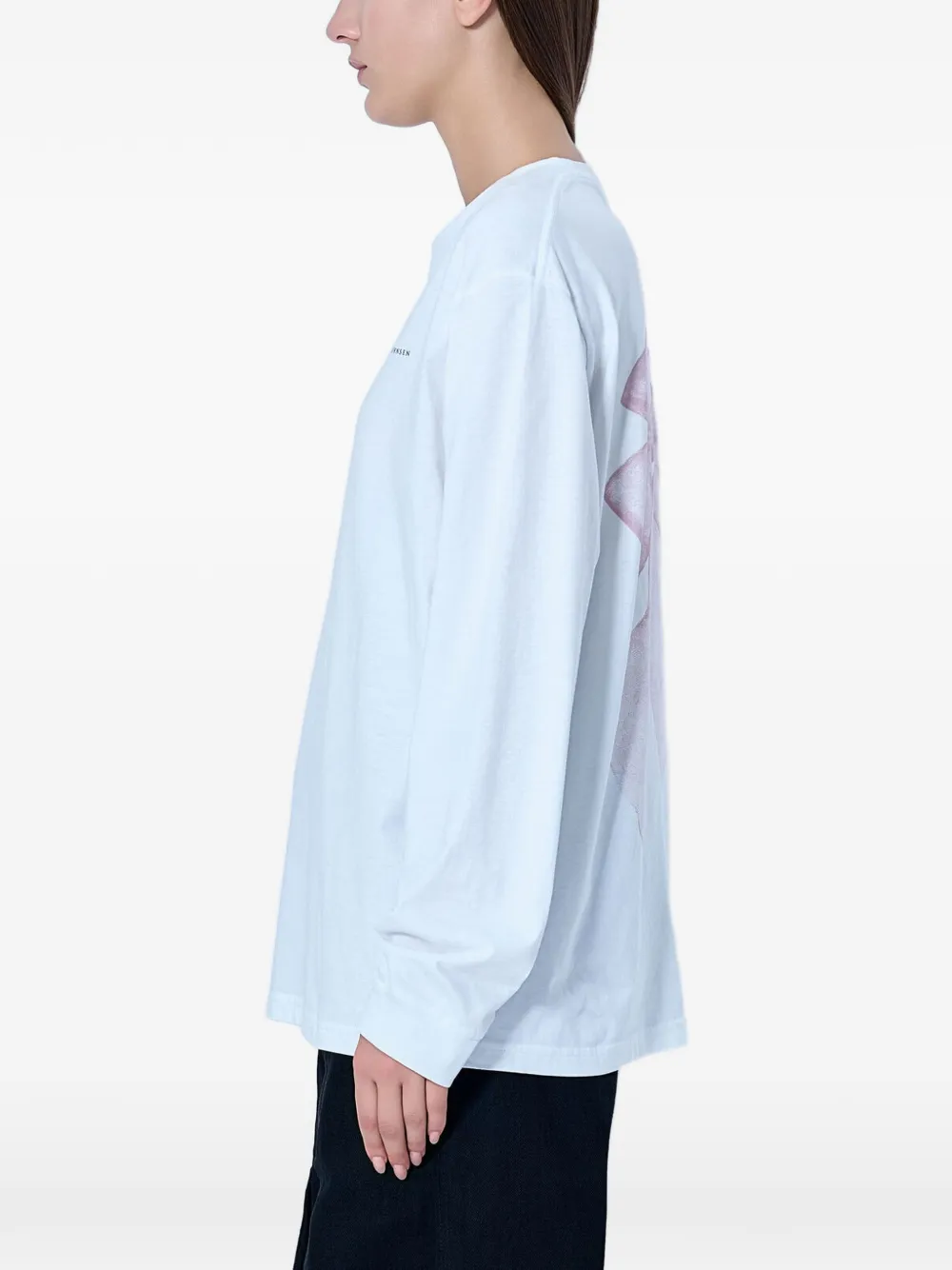Cecilie Bahnsen bow-print long-sleeve T-shirt Wit