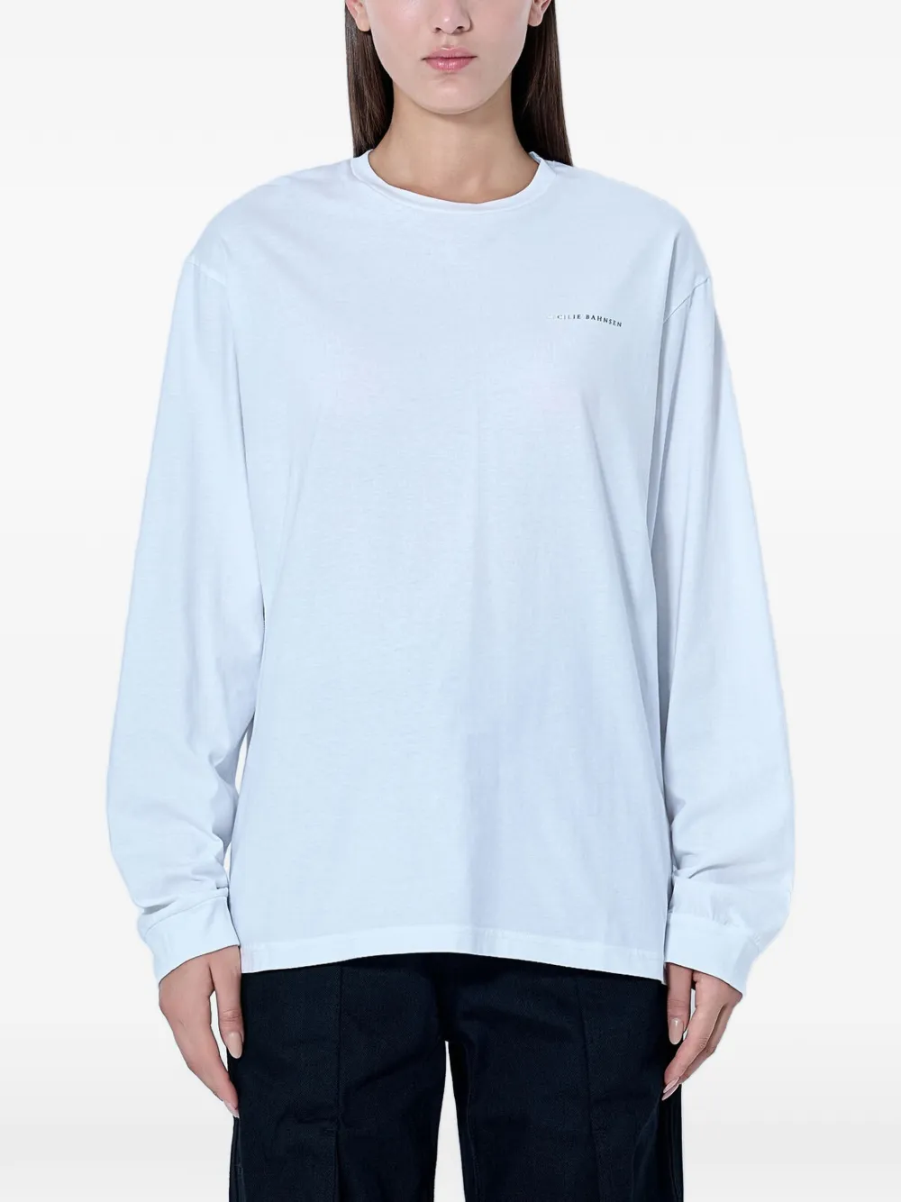 Cecilie Bahnsen bow-print long-sleeve T-shirt - Blanc Cecilie Bahnsen bow-print long-sleeve T-shirt - Blanc