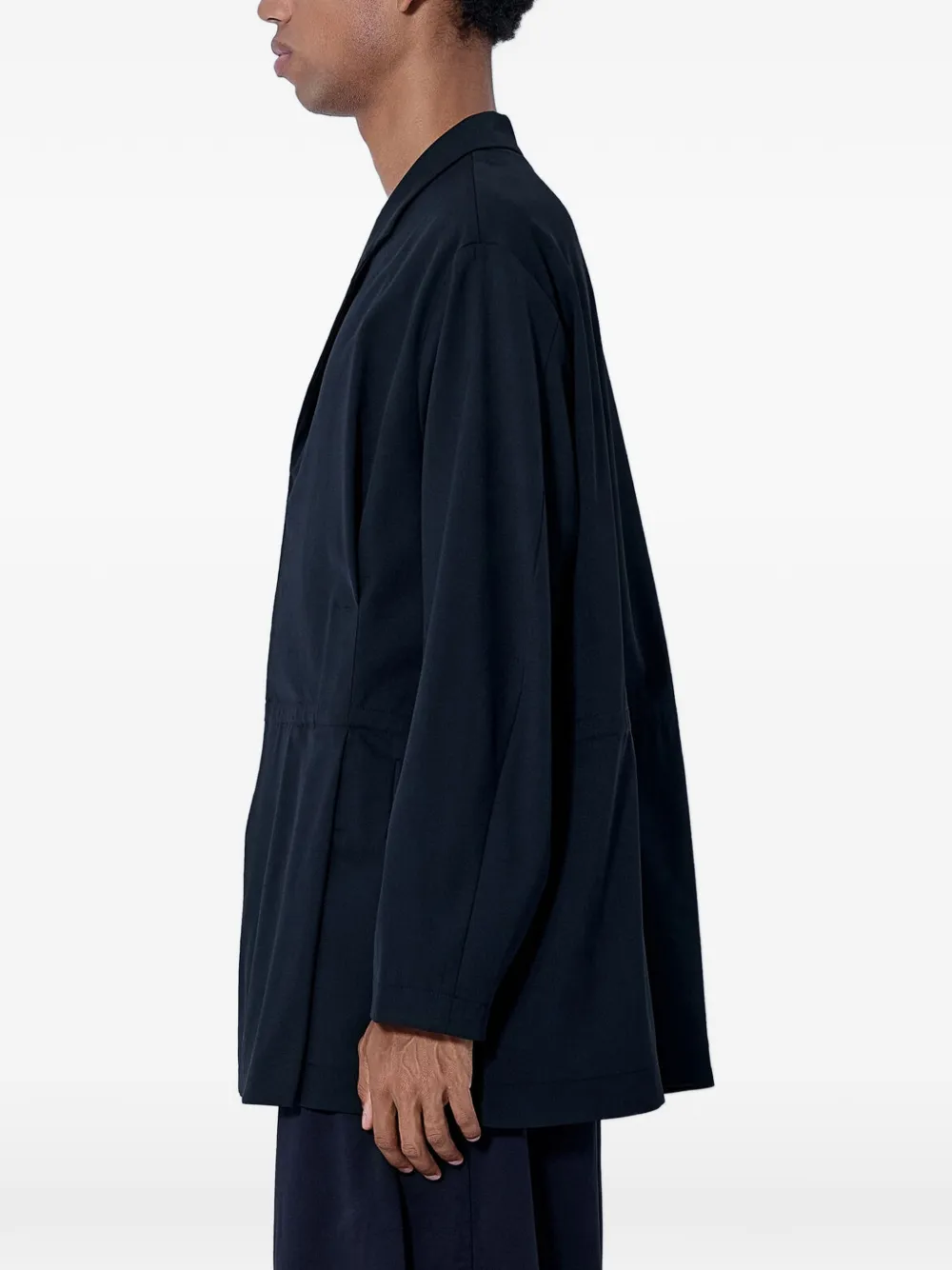 Kiko Kostadinov Jack met gestrikte taille en gekerfde revers Zwart