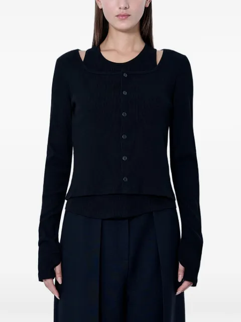 Limi Feu Cardigan canelado com sobreposição