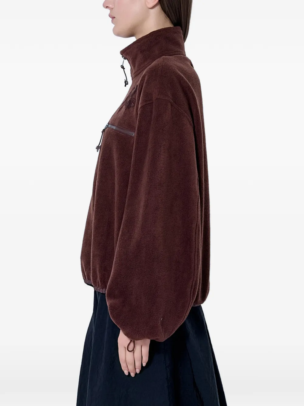 Cecilie Bahnsen bow-embroidered fleece sweater Bruin