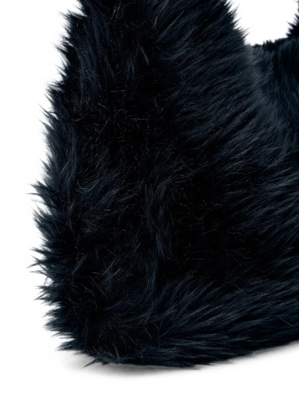 Yohji Yamamoto Schoudertas van imitatiebont Zwart