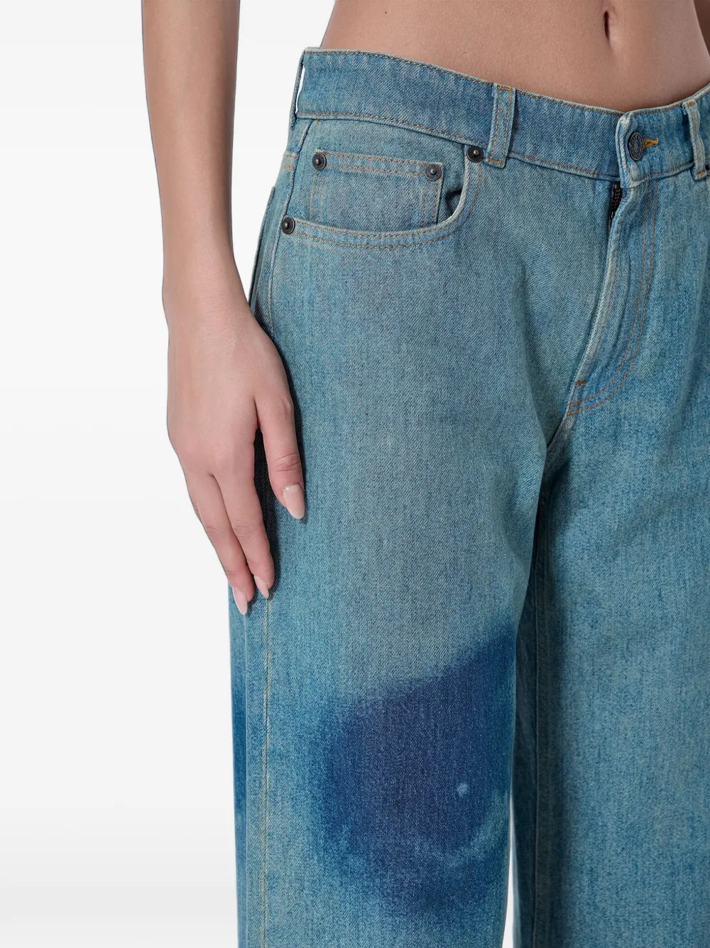 Jean Paul Gaultier Jeans met wijde pijpen en print Blauw