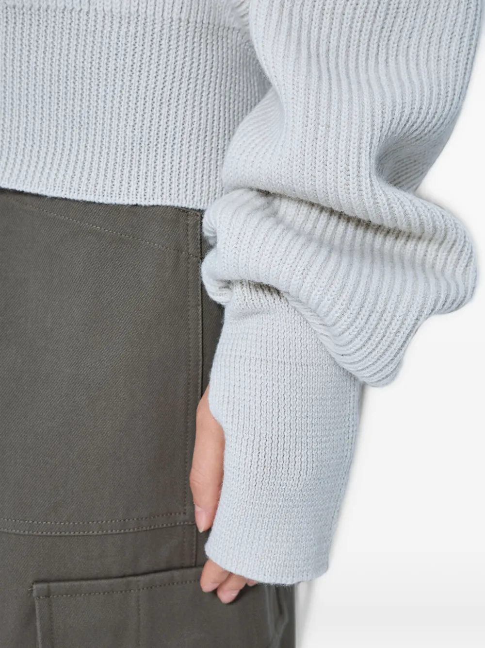Rier Ribgebreid vest Grijs