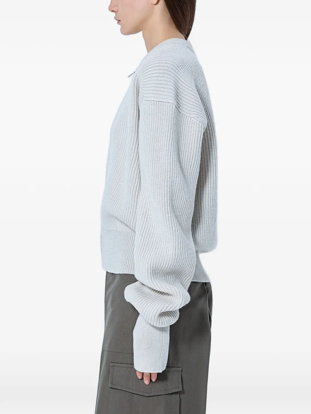 Rier Ribgebreid vest Grijs