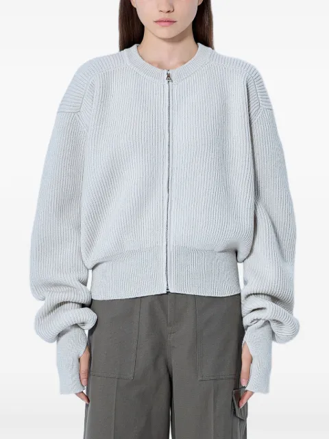 Rier ribbed-knit zip-up cardigan