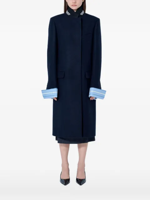 Prada Single-breasted embroidered double wool coat