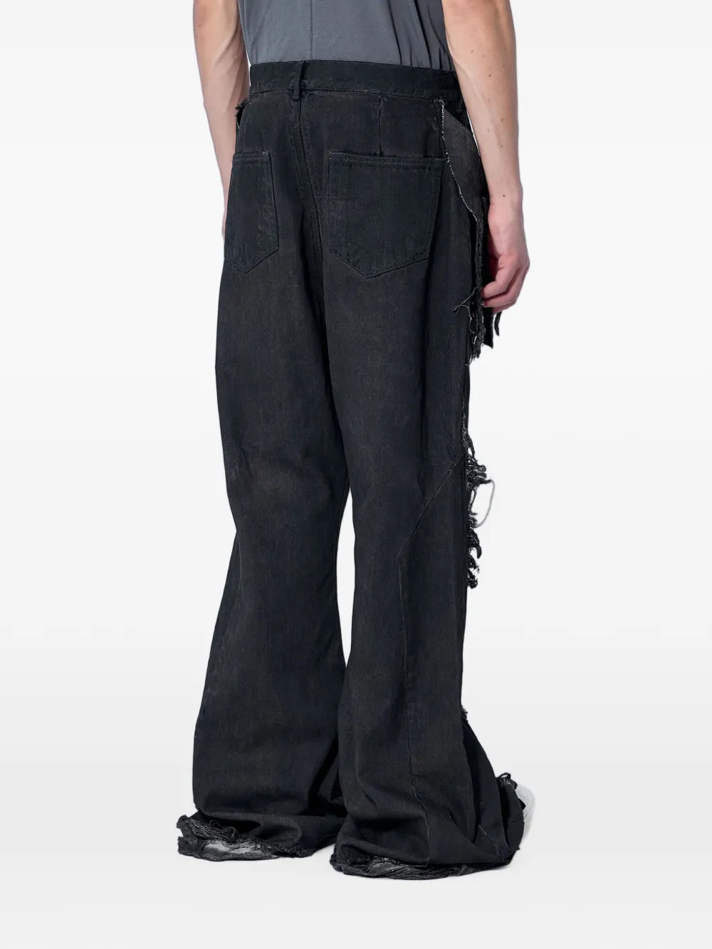Rick Owens DRKSHDW Gerafelde jeans met onafgewerkte randen Zwart