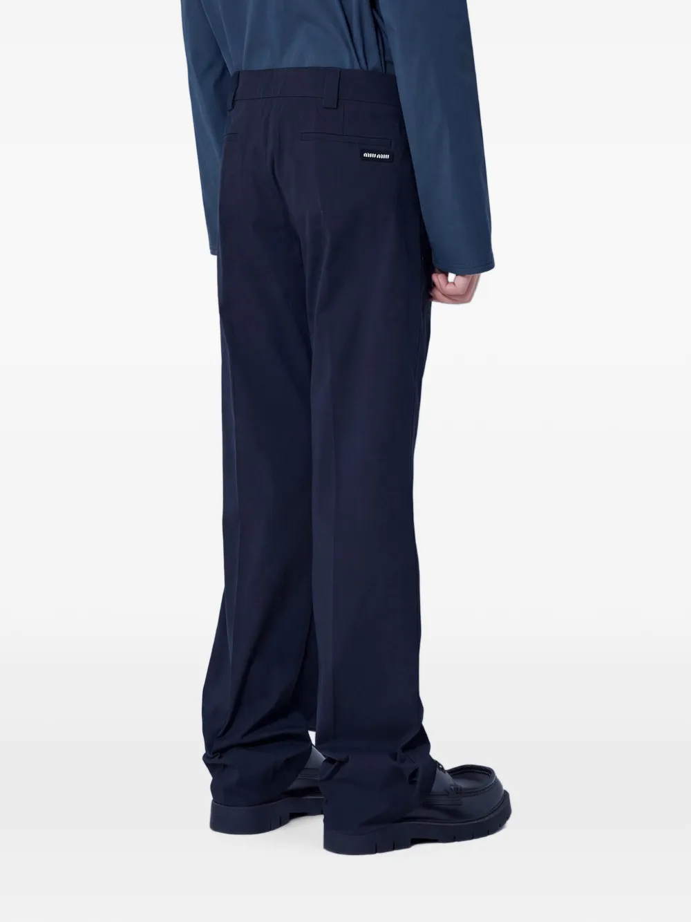 Miu Popeline stretch broek Zwart