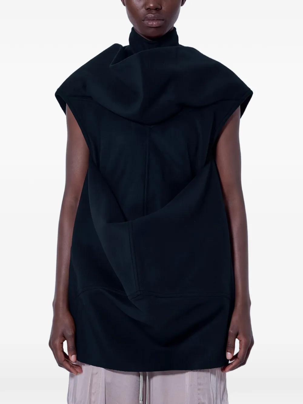 Rick Owens Pelican draped high-neck top - Noir