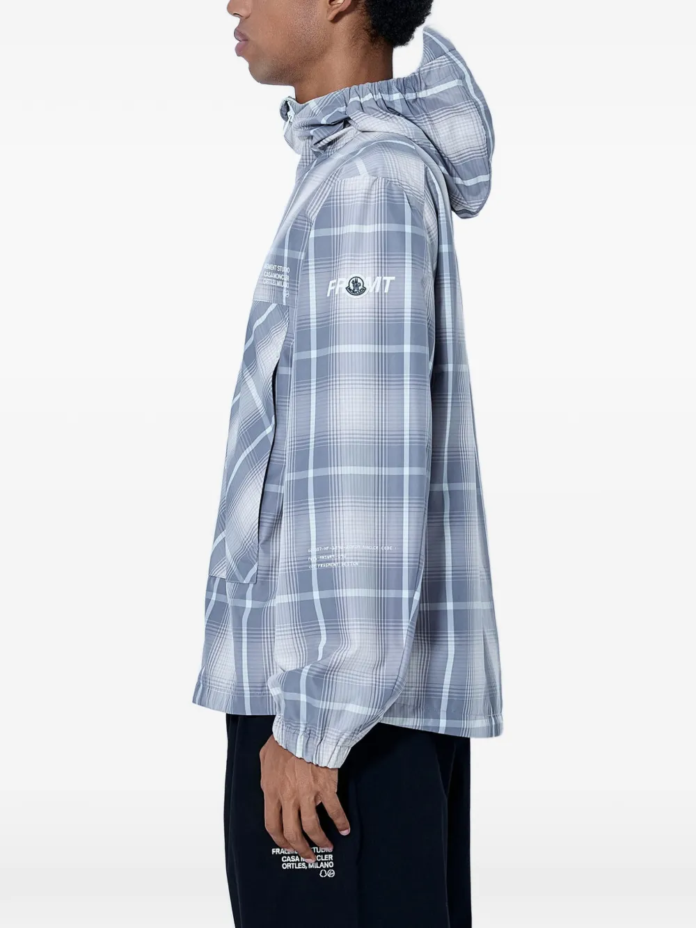 Moncler x Fragment Jitsuyō geruit windjack Grijs