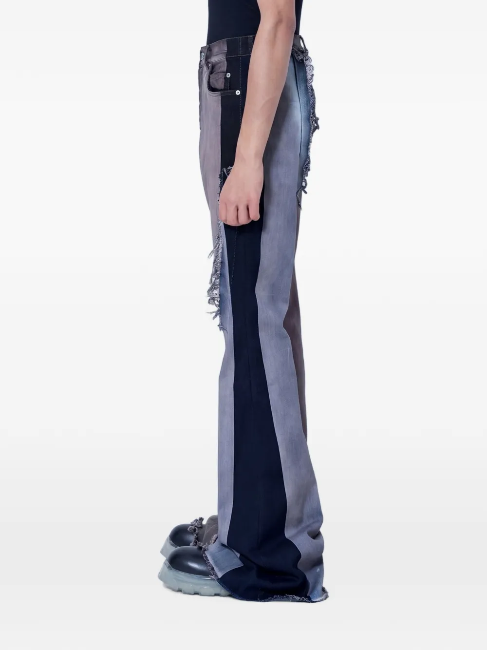 Rick Owens Jeans met gerafelde afwerking en vlakken Grijs
