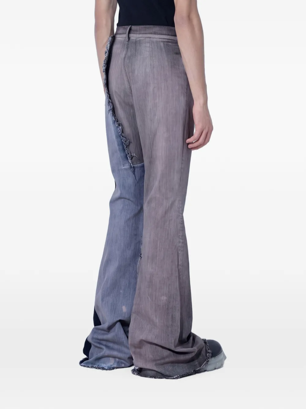 Rick Owens Jeans met gerafelde afwerking en vlakken Grijs