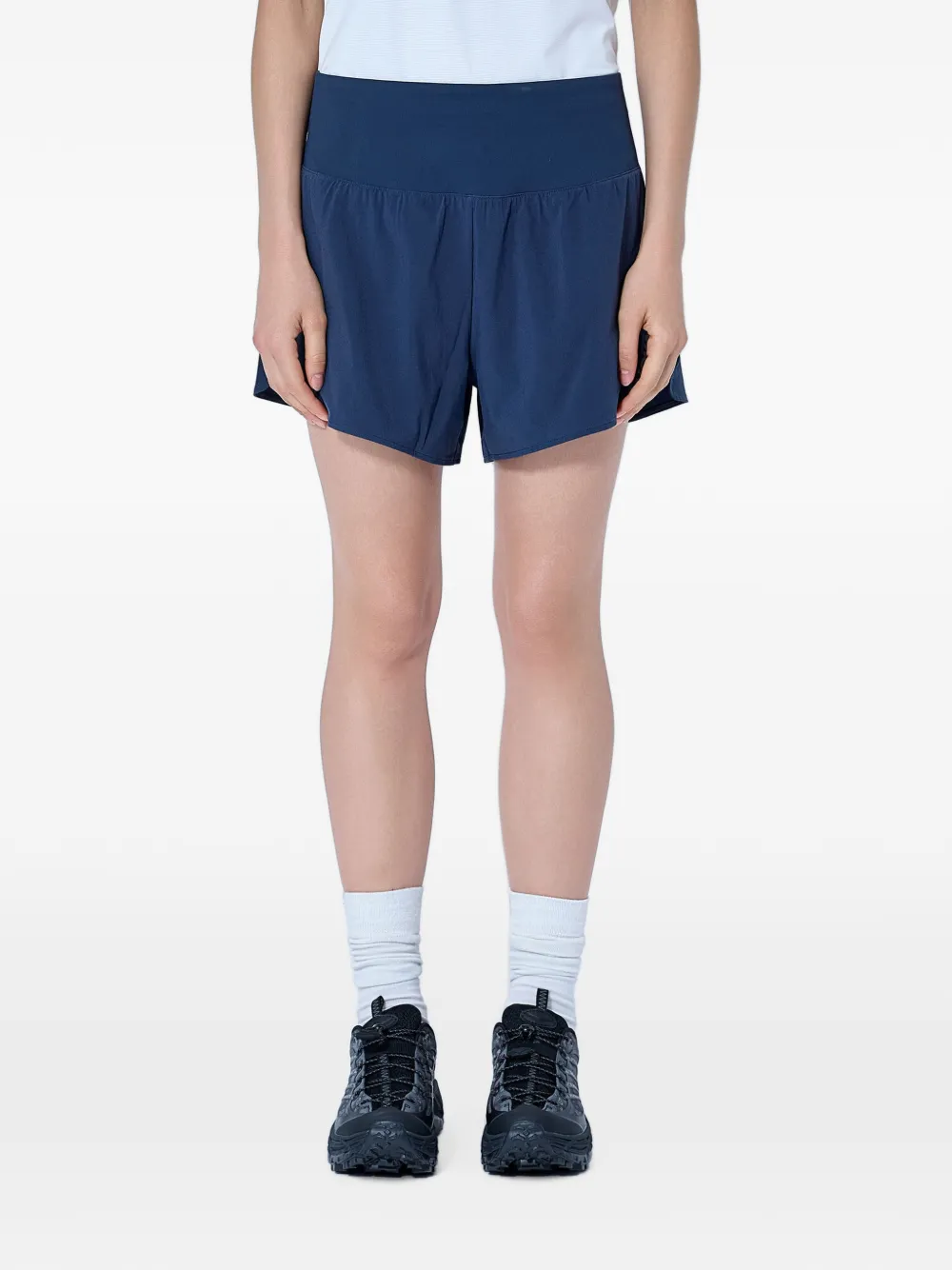HOKA elasticated high-rise mini shorts - Bleu