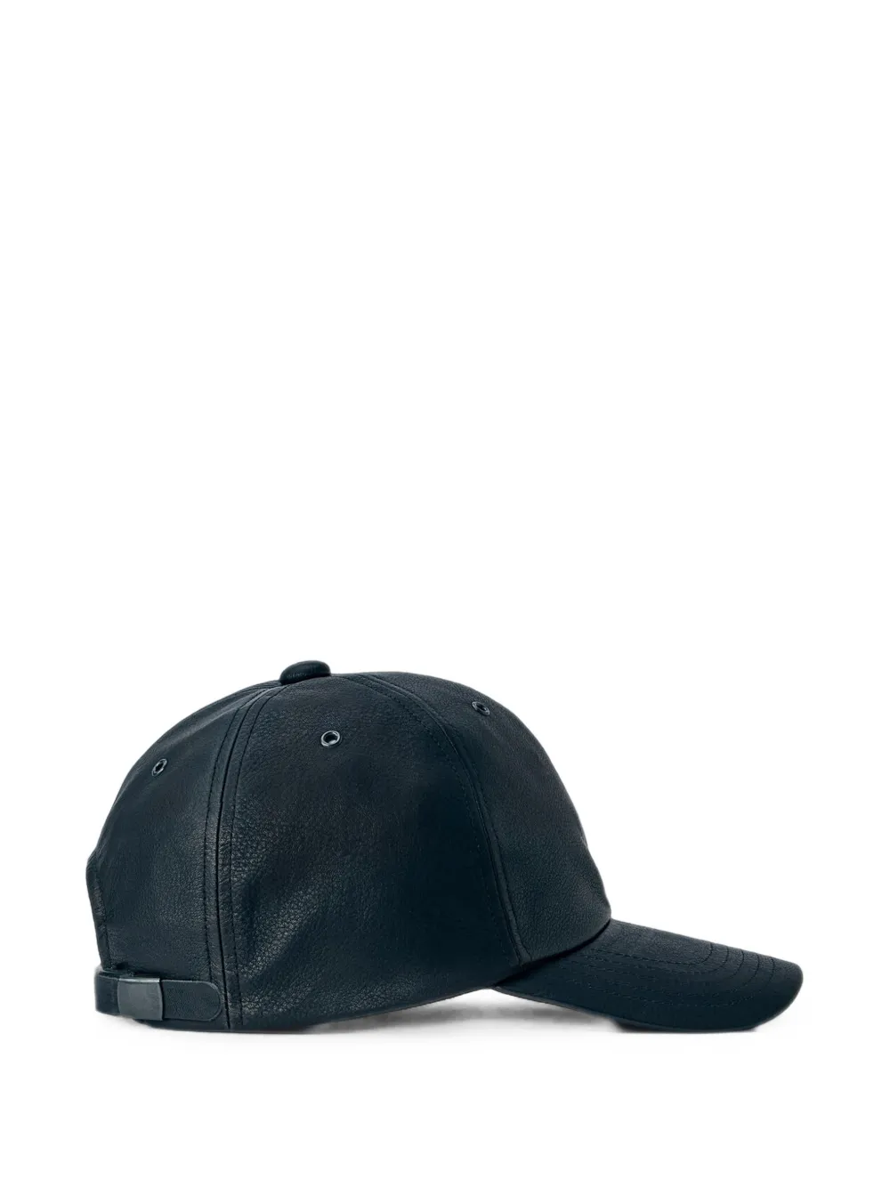 Yohji Yamamoto Leren honkbalpet met stiksels Zwart
