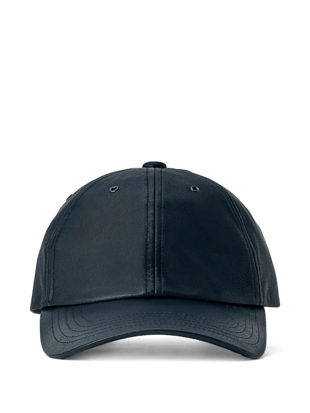 Yohji Yamamoto stitched leather baseball cap - Nero