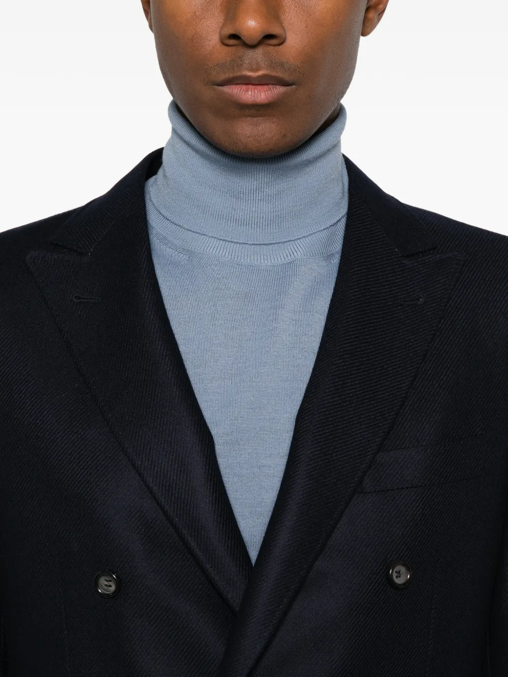 Canali double-breasted peak-lapels blazer Blauw