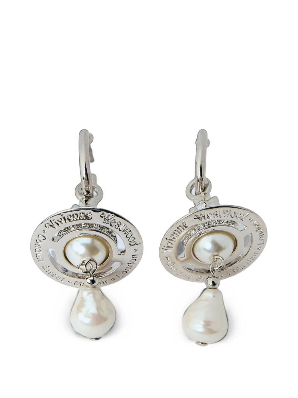 Vivienne Westwood Aleksa Orb pearl drop earrings - Argent