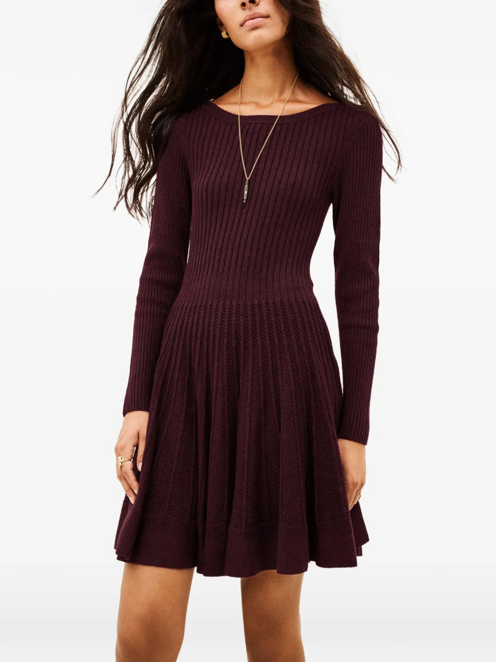 Ba&Sh Paola ribgebreide mini-jurk Rood