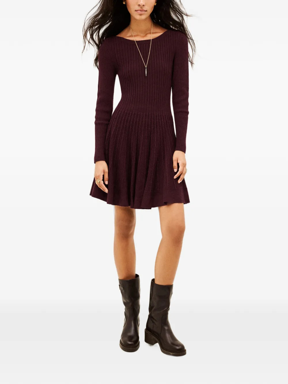 Ba&Sh Paola ribgebreide mini-jurk Rood