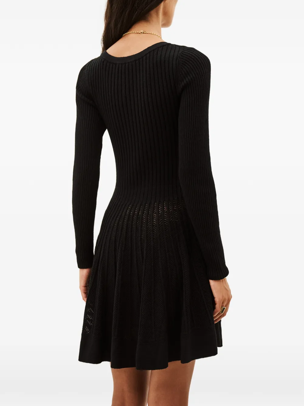 Ba&Sh Paola ribgebreide mini-jurk Zwart