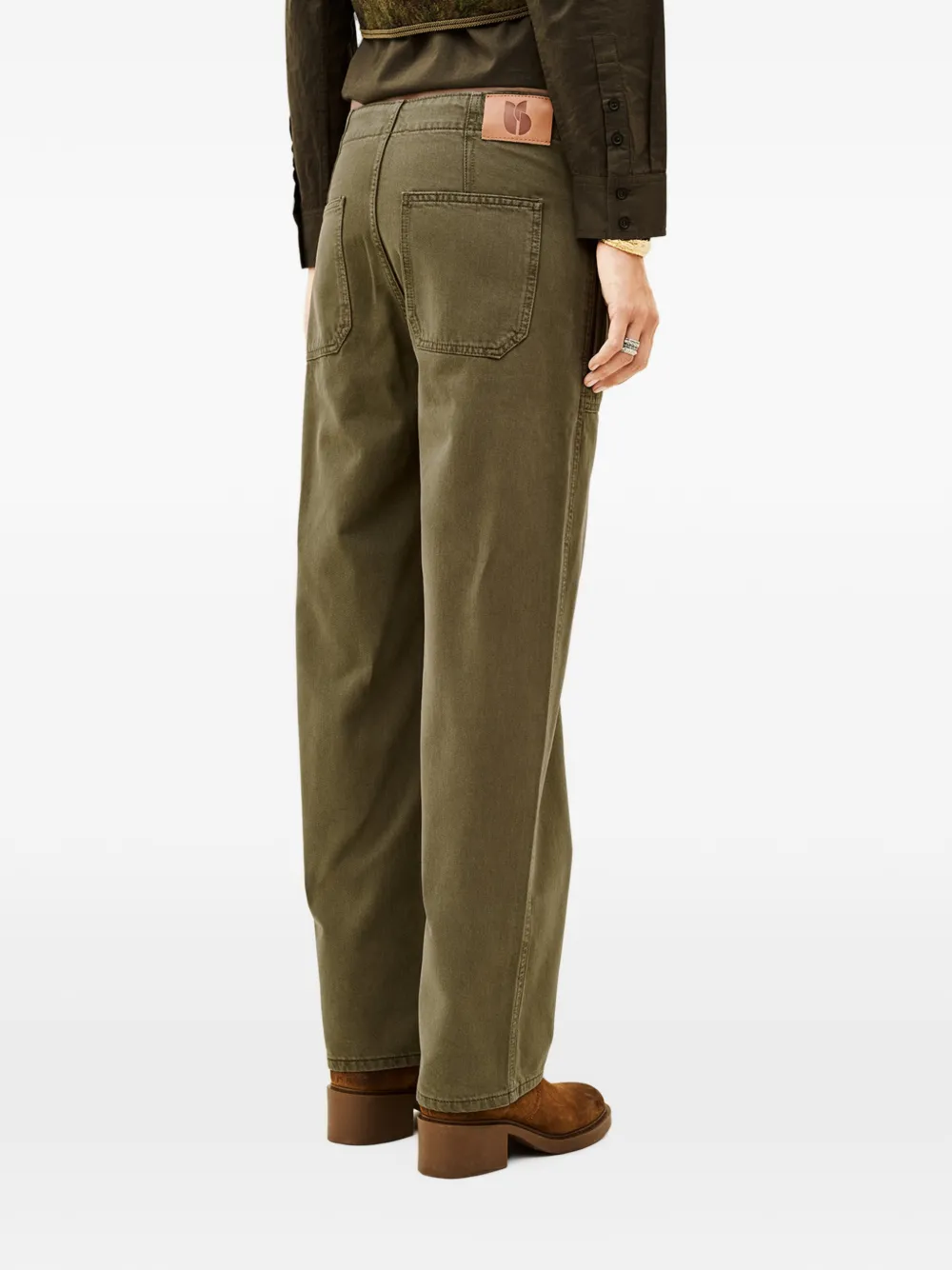 Ba&Sh Cocy straight jeans met trekkoordtaille Groen