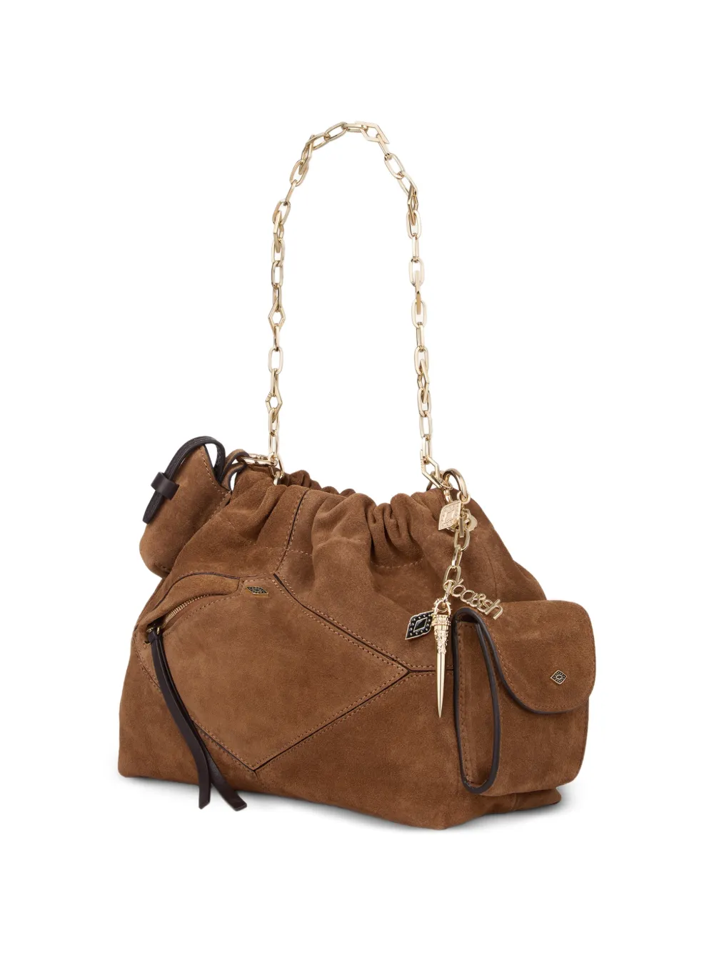Ba&Sh June mini-schoudertas met ketting Bruin