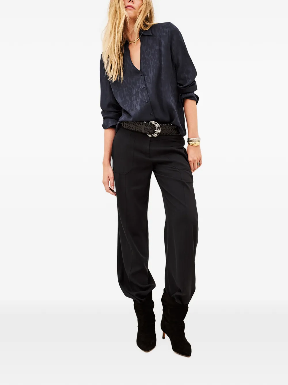 Ba&Sh Hetsey blouse met jacquard-effect Blauw