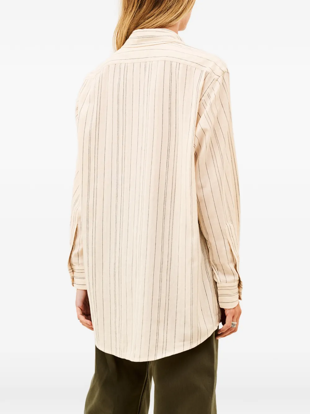 Ba&Sh Sisa striped long-sleeve shirt Beige