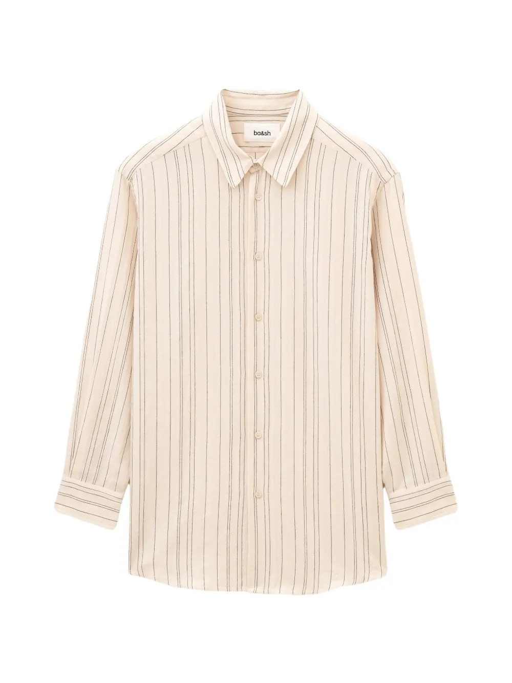Ba&Sh Sisa striped long-sleeve shirt Beige