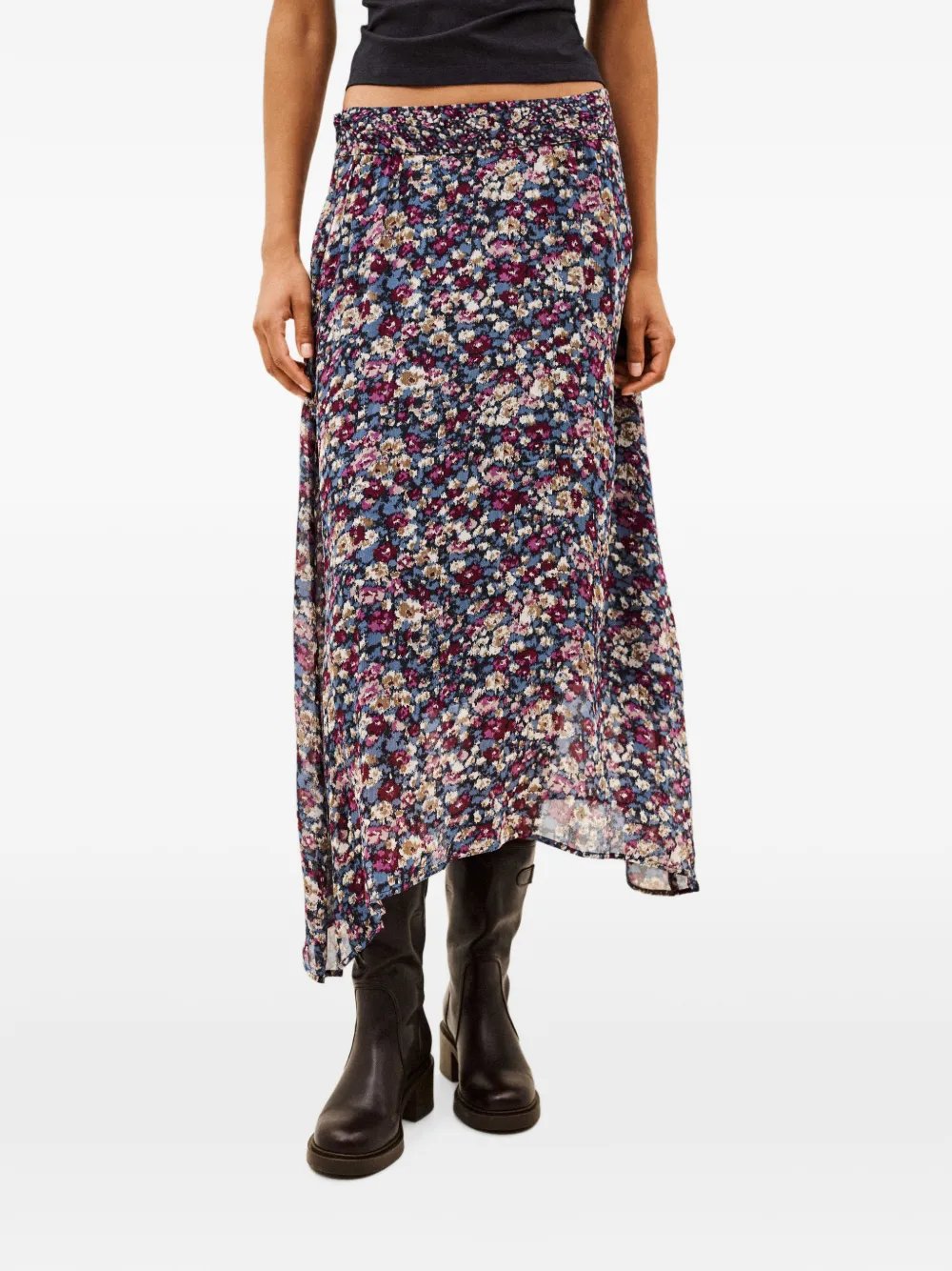Ba&Sh Klap asymmetrische rok met bloemen-print Blauw