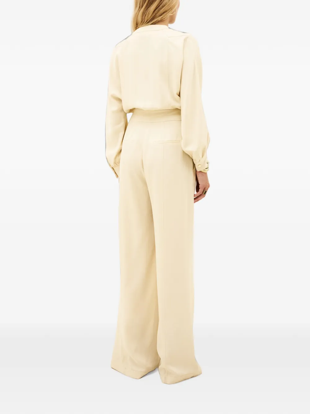 Ba&Sh Pere jumpsuit met trekkoordtaille en V-hals Beige