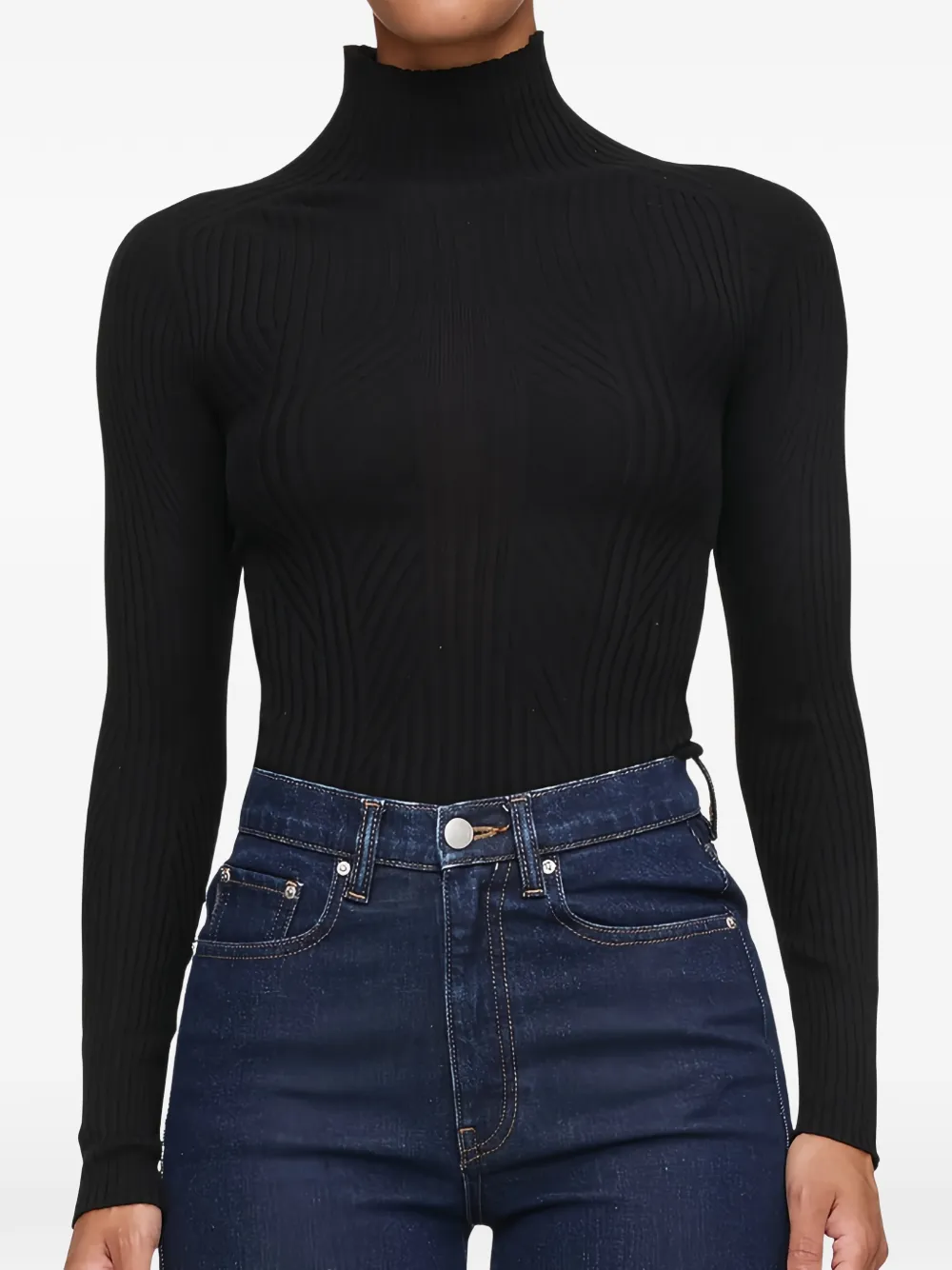 DL1961 ribbed-knit turtleneck sweater - Noir DL1961 ribbed-knit turtleneck sweater - Noir