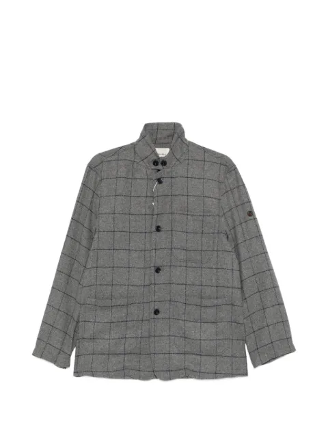 Koike Barcelona check-pattern high-neck shirt